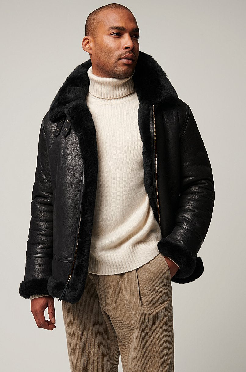 Classic Sheepskin B-3 Bomber Jacket