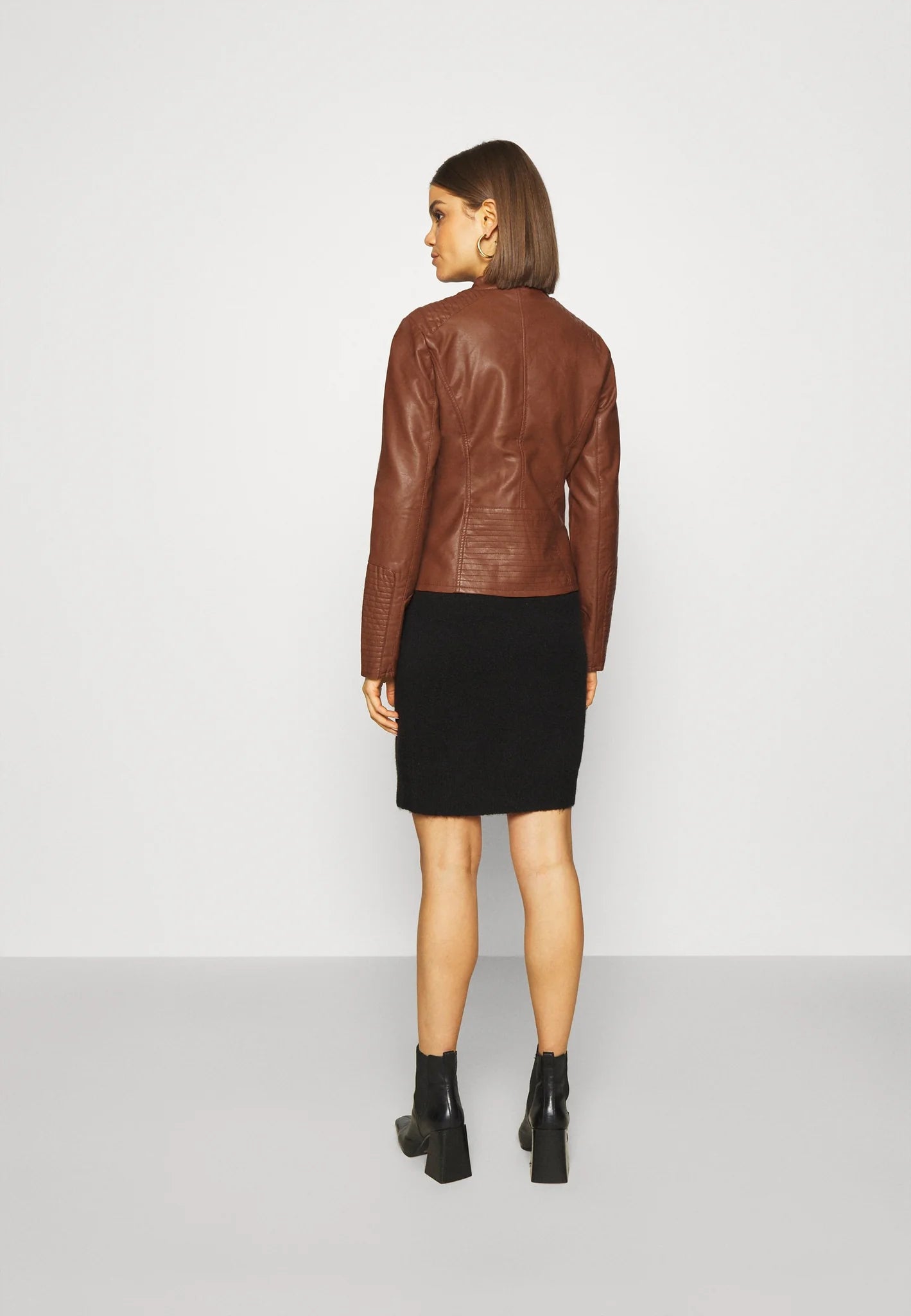 Women’s Chocolate Brown Leather Biker Jacket