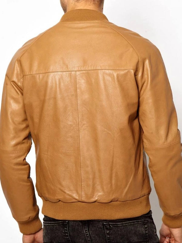 CASUAL TAN BROWN BOMBER JACKET