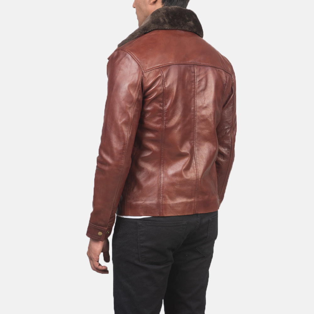 Evan Hart Fur Brown Leather Jacket