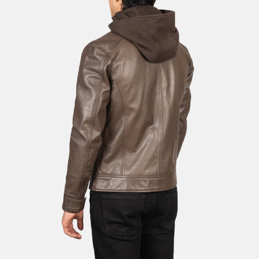 Hector Hooded Leather Biker Jacket