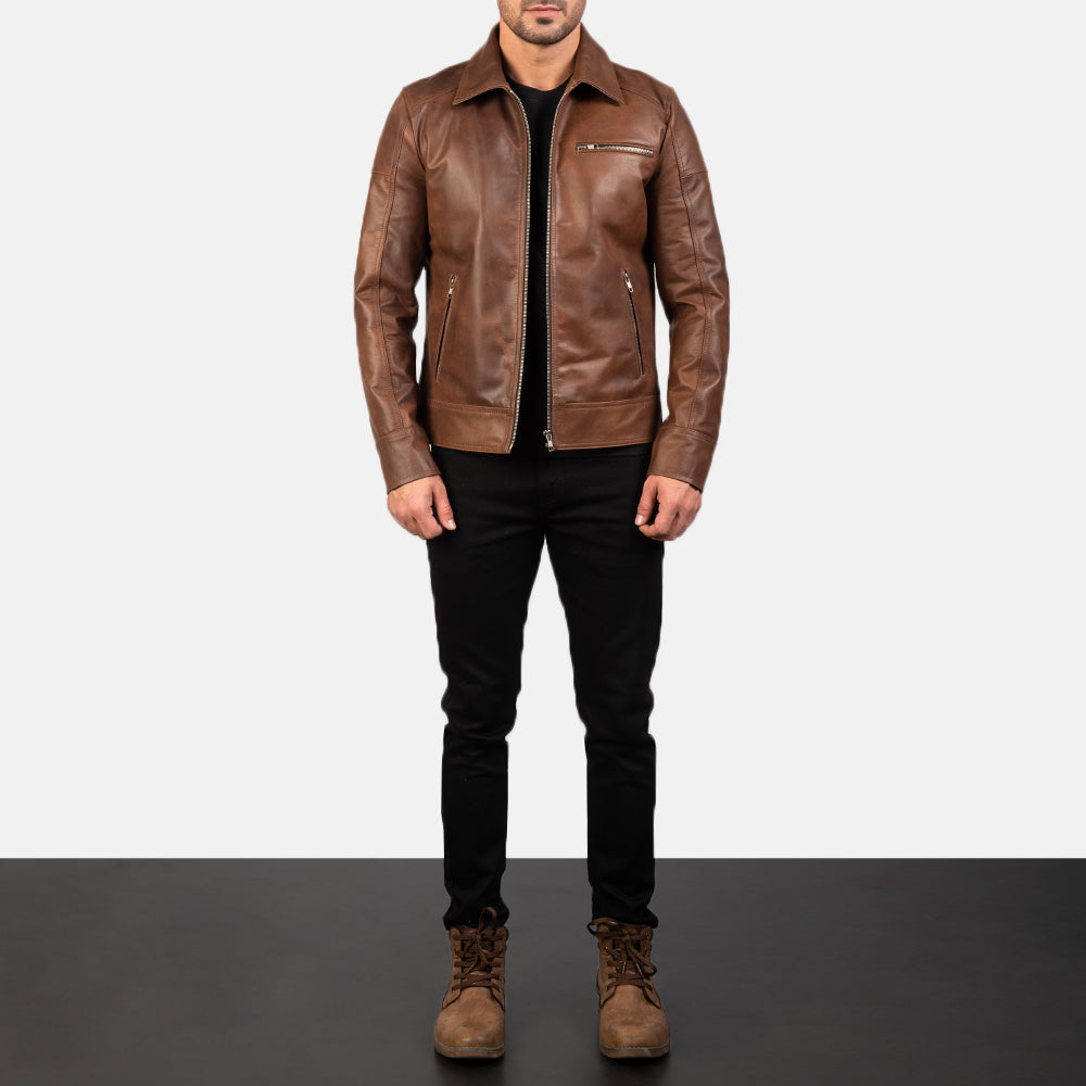 Lavendard Leather Biker Jacket