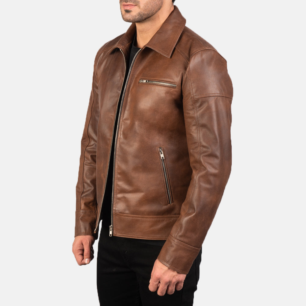 Lavendard Leather Biker Jacket