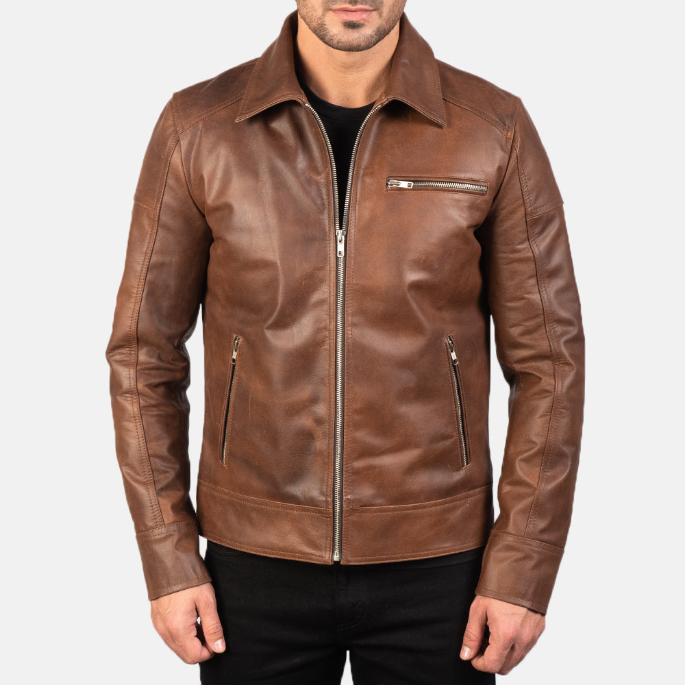 Lavendard Leather Biker Jacket