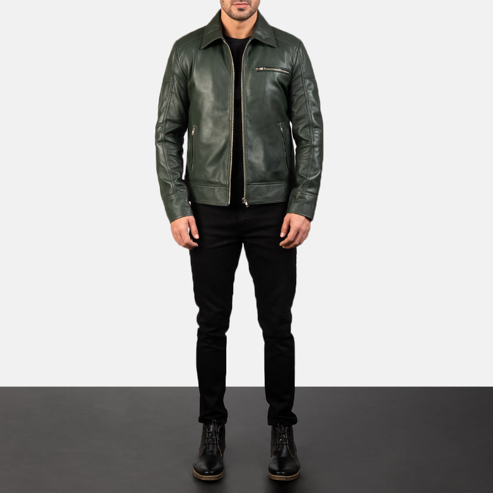 Lavendard Leather Biker Jacket