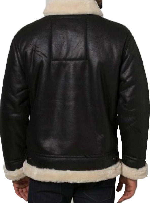 MENS BOMBER AVIATOR SHEARLING JACKET