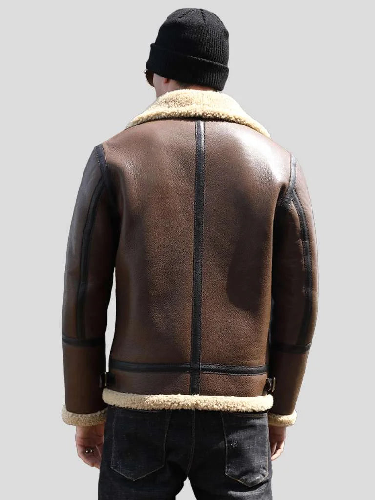 Men’s Brown Aviator Leather Jacket