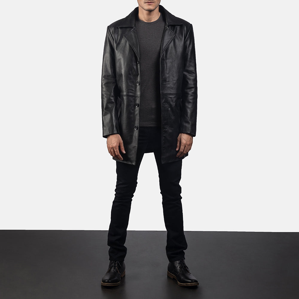 Classmith Black Leather Coat