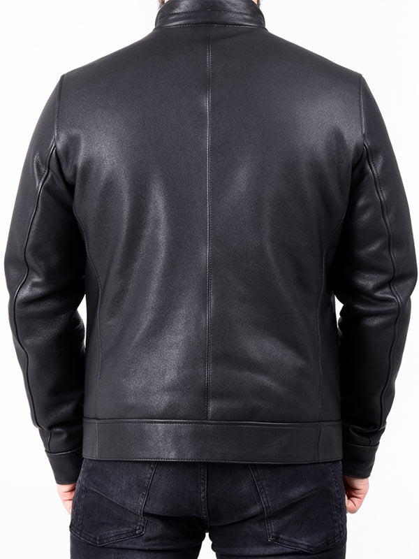 MENS GENUINE LEATHER BIKER JACKET