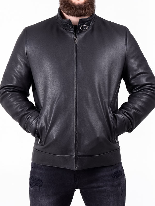 MENS GENUINE LEATHER BIKER JACKET