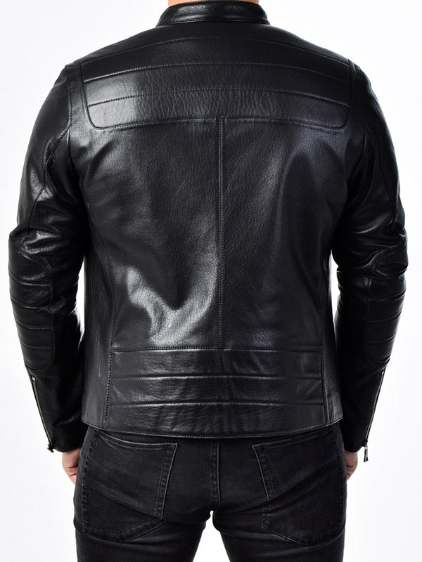 MEN’S REAL LEATHER BIKER JACKET