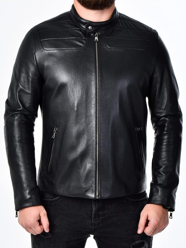 MEN’S REAL LEATHER BIKER JACKET