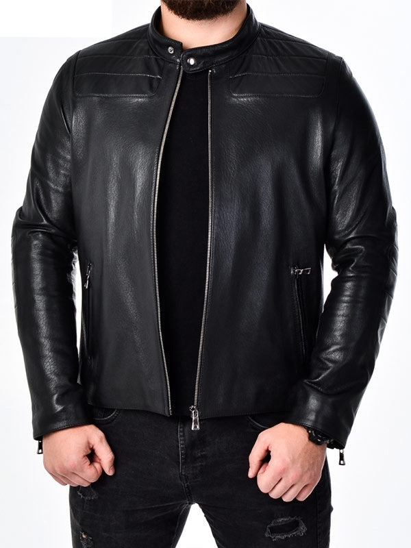 MEN’S REAL LEATHER BIKER JACKET