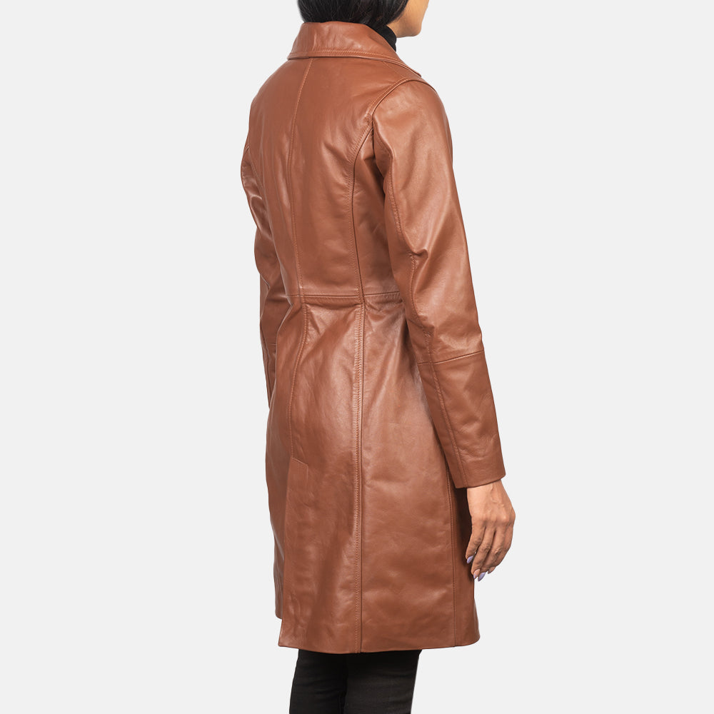 Alexis Single Breasted Leather Coat