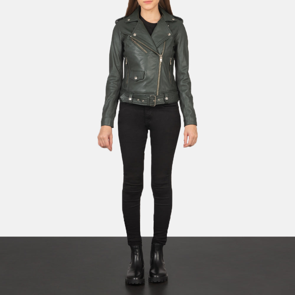 Alison Black Leather Biker Jacket