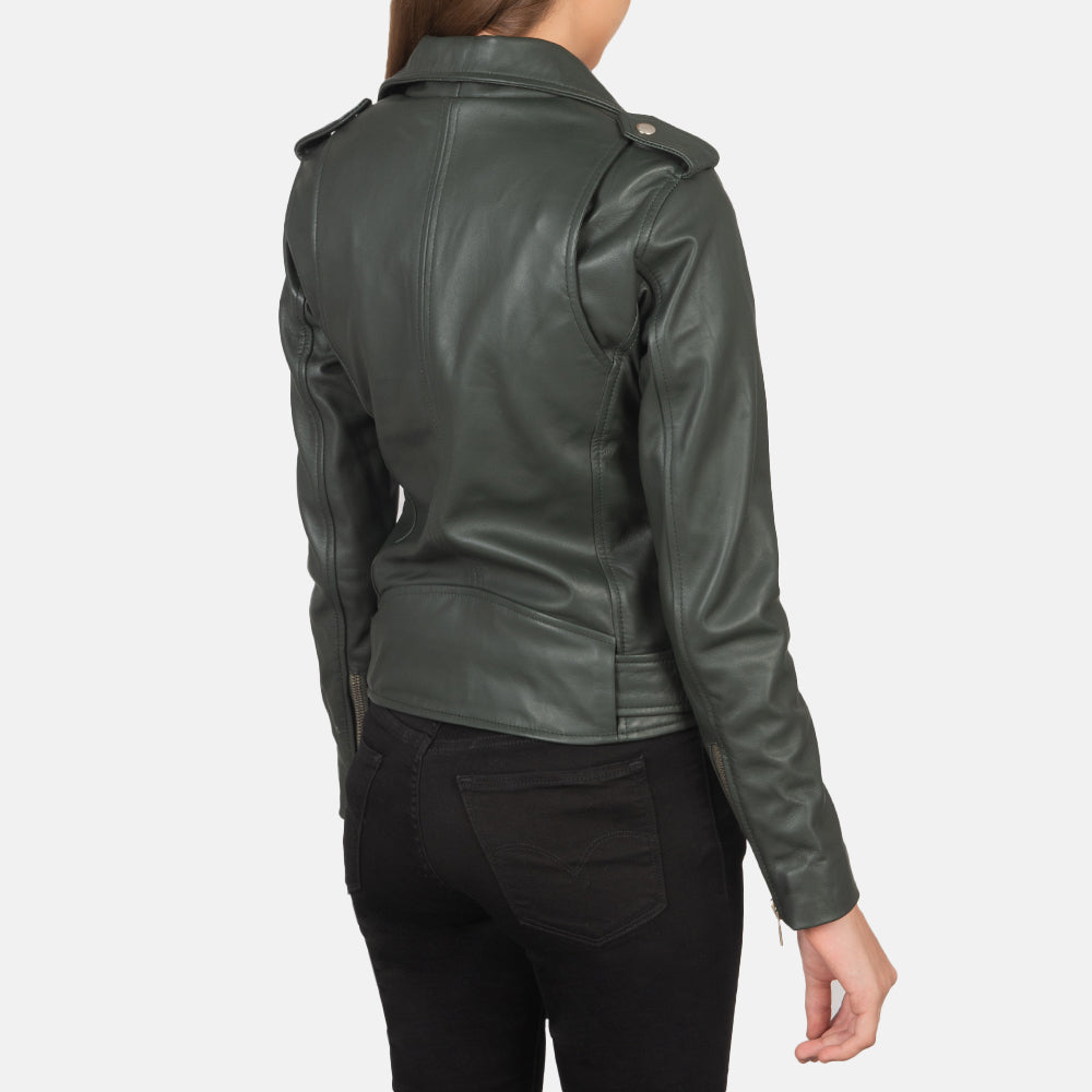 Alison Black Leather Biker Jacket