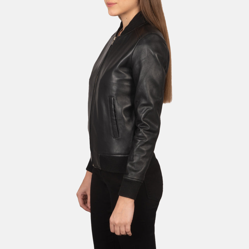 Bliss Leather Bomber Jacket