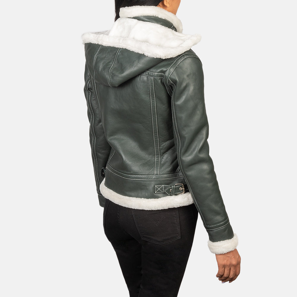 Fiona Hooded Shearling Leather Jacket