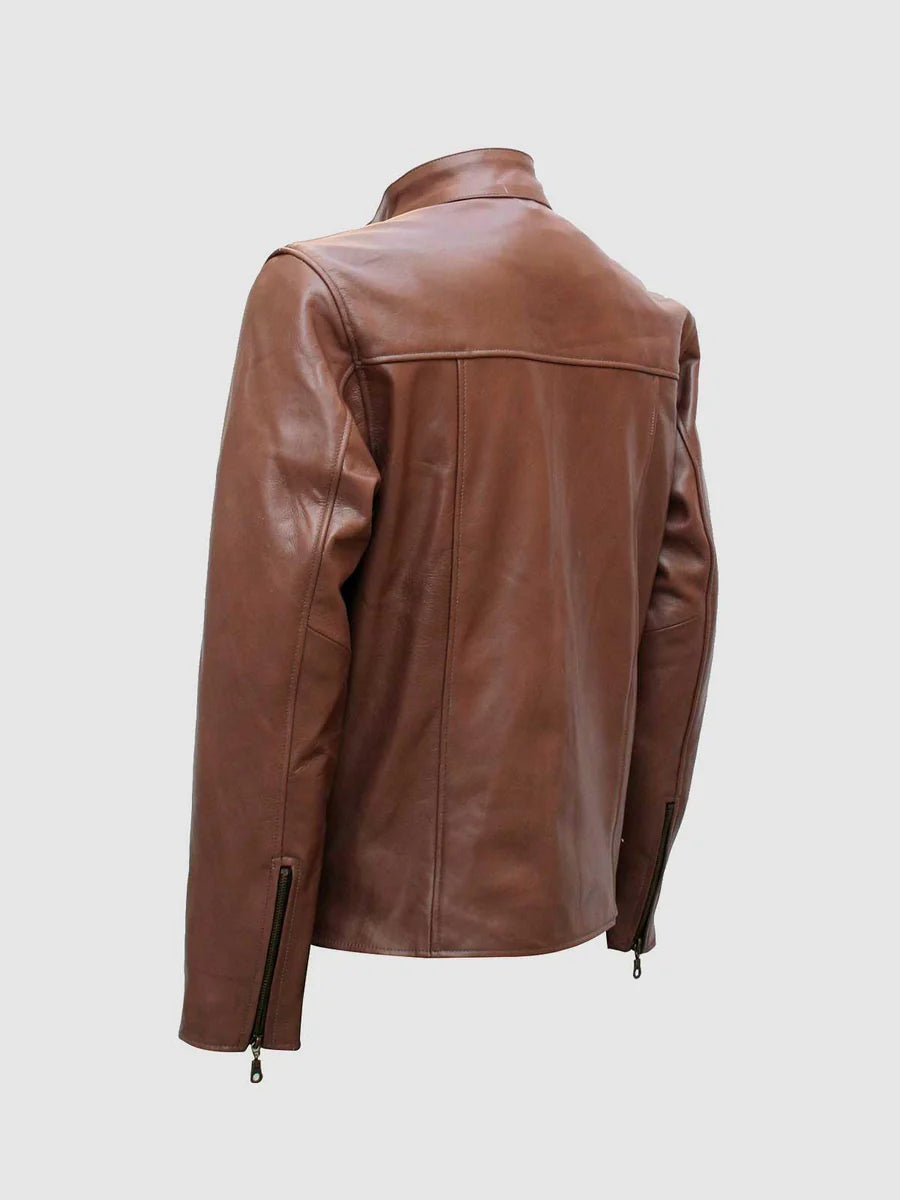 LIGHT BROWN LEATHER JACKET