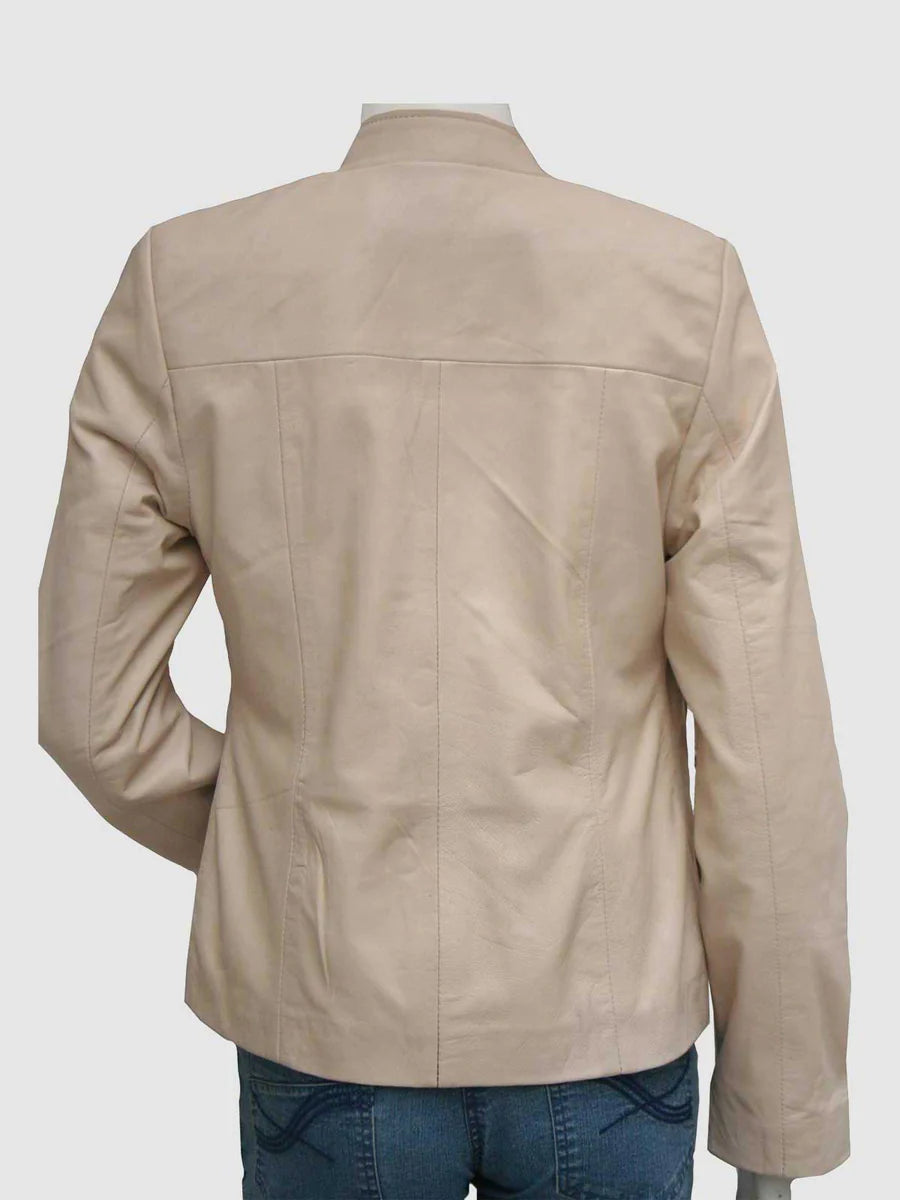 CLASSIC BEIGE LEATHER JACKET