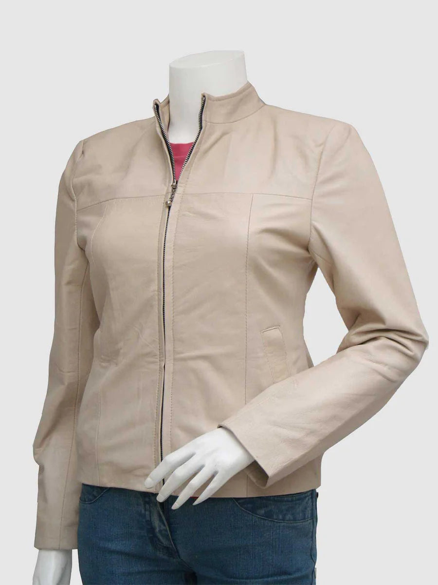 CLASSIC BEIGE LEATHER JACKET