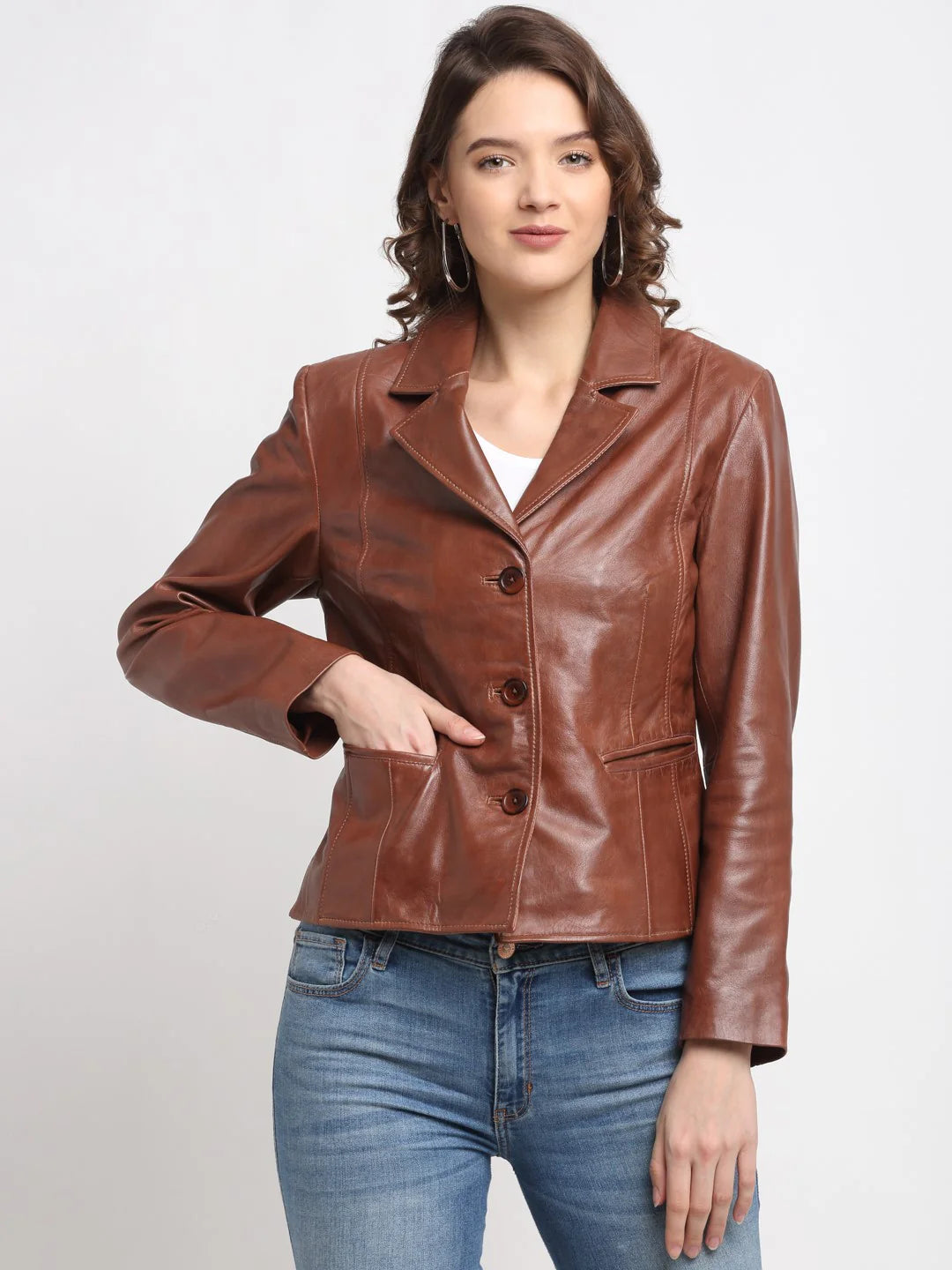 Women`s Brown Leather Jacket