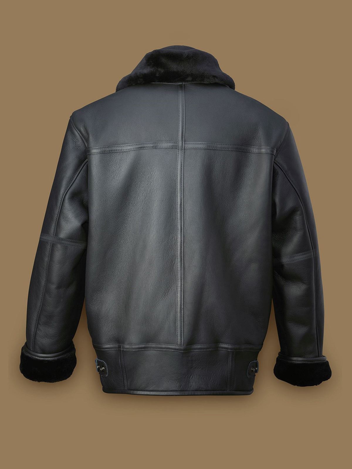 Men Black Aircraft Shearling Jacket