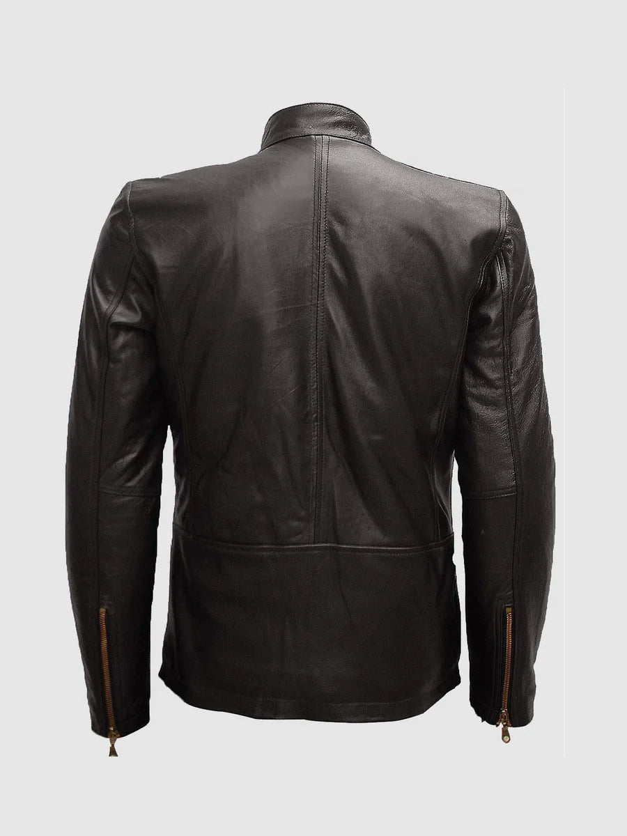 DARK BROWN LEATHER JACKET