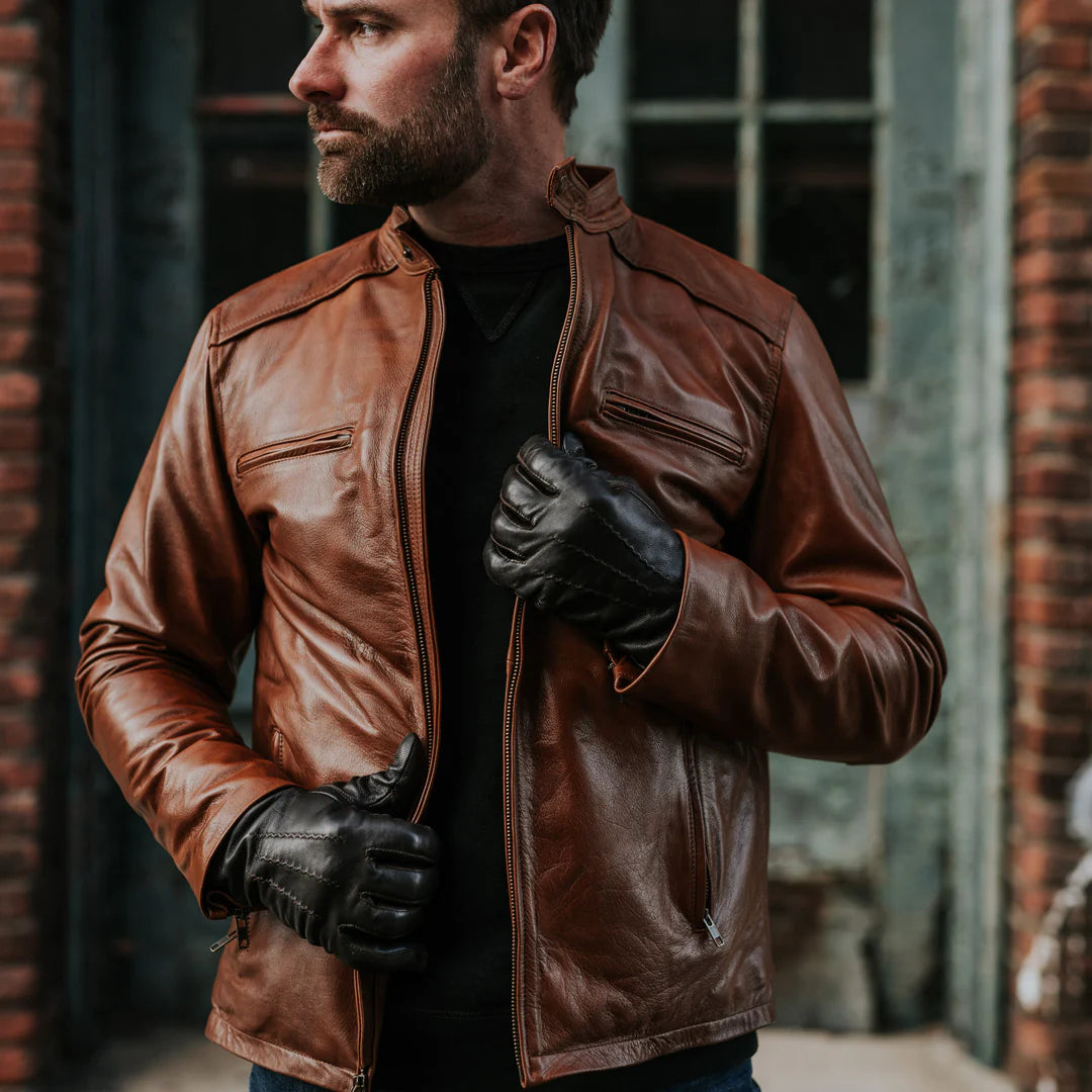 THOMPSON LEATHER MOTO JACKET