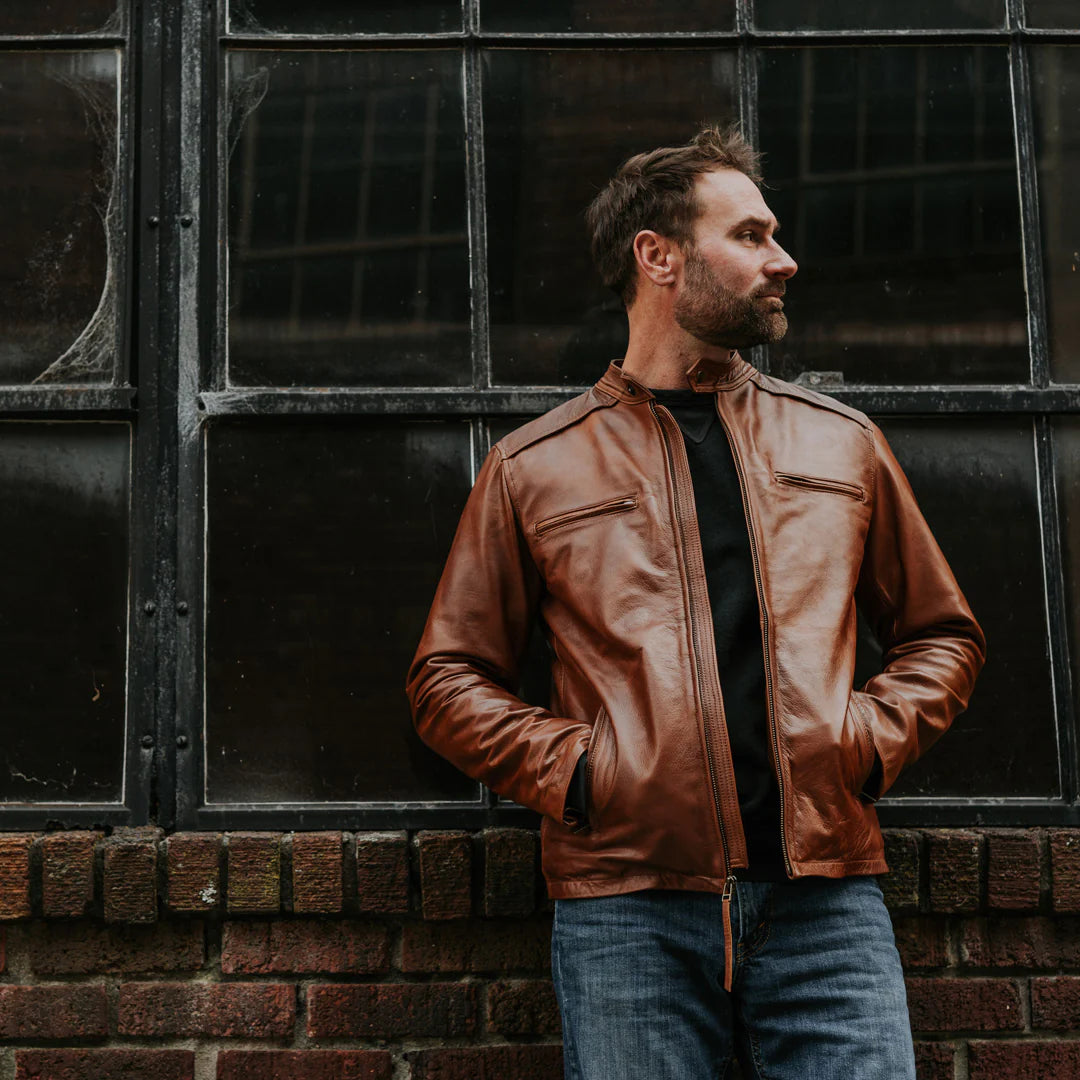 THOMPSON LEATHER MOTO JACKET