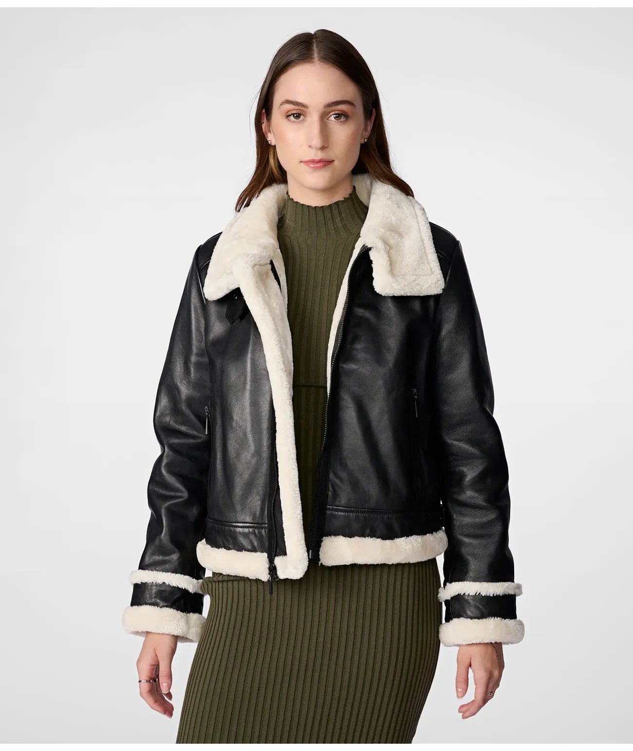 Jodi Leather Shearling Jacket