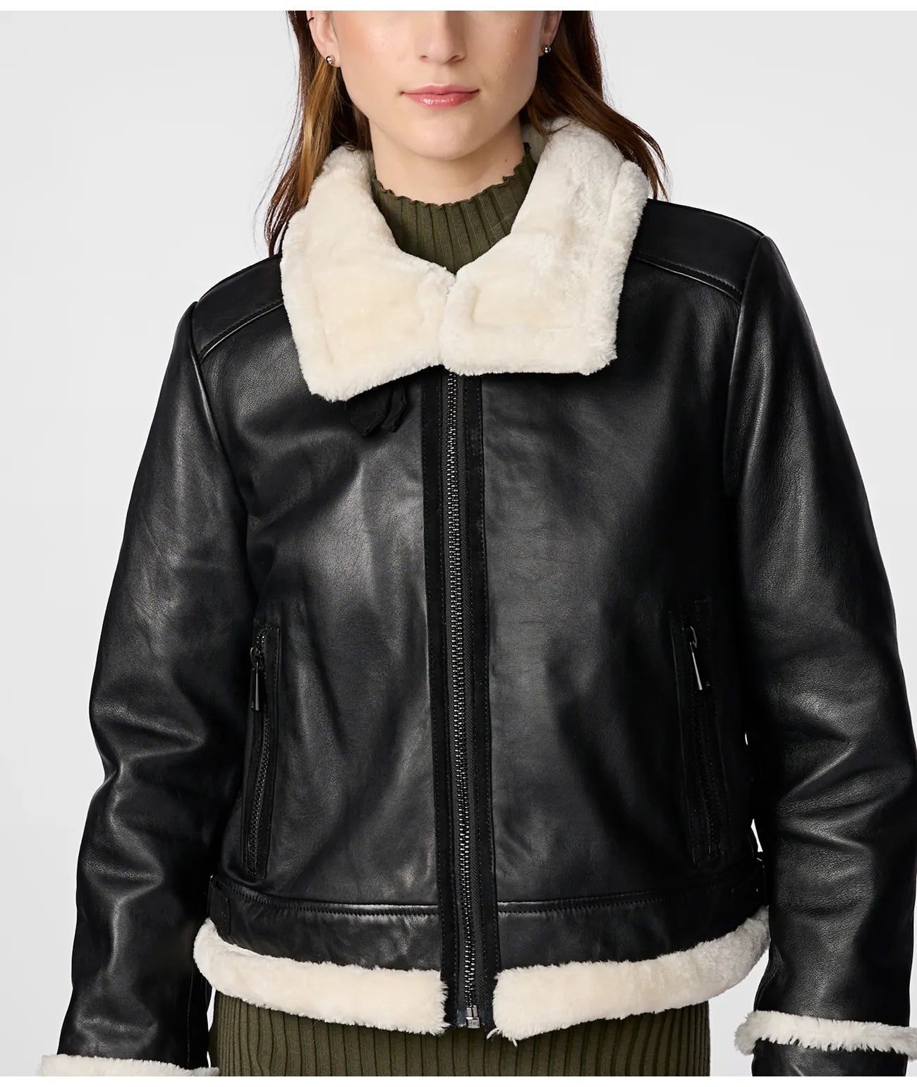 Jodi Leather Shearling Jacket